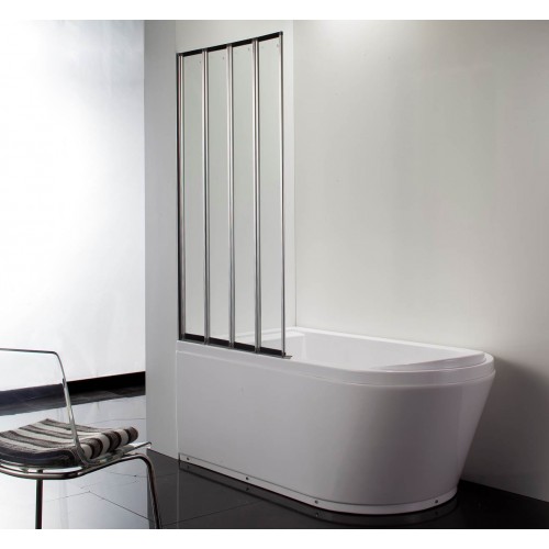 Rt Large-Four Panel Bath Screen Silver